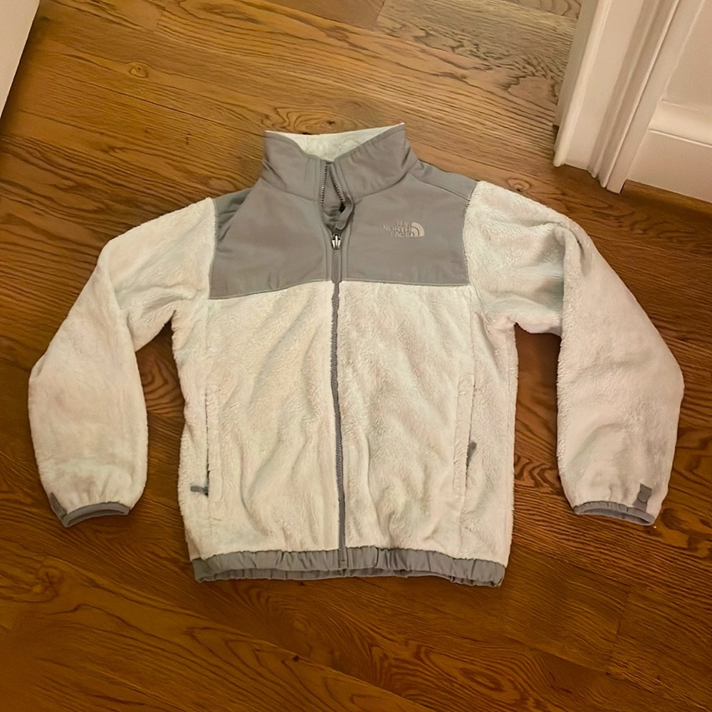 Girls NorthFace Jacket - Size 10/12 - White/Grey